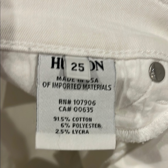 Women’s White Size 25 Hudson Distressed Super Skinny Midrise Ankle Nico Jeans - Picture 9 of 10